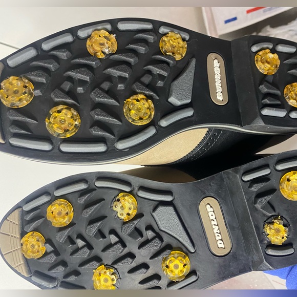 DUNLOP GOLF SHOES * 8* Tan/Black Nubuck Saddle Lace Up M5600C Leather - Picture 3 of 4